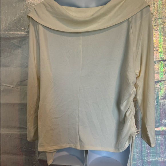 NWT Lane Bryant Draped Neck Off Shoulder Sweater. Cream/Off White. Size 26/28 - Picture 6 of 11